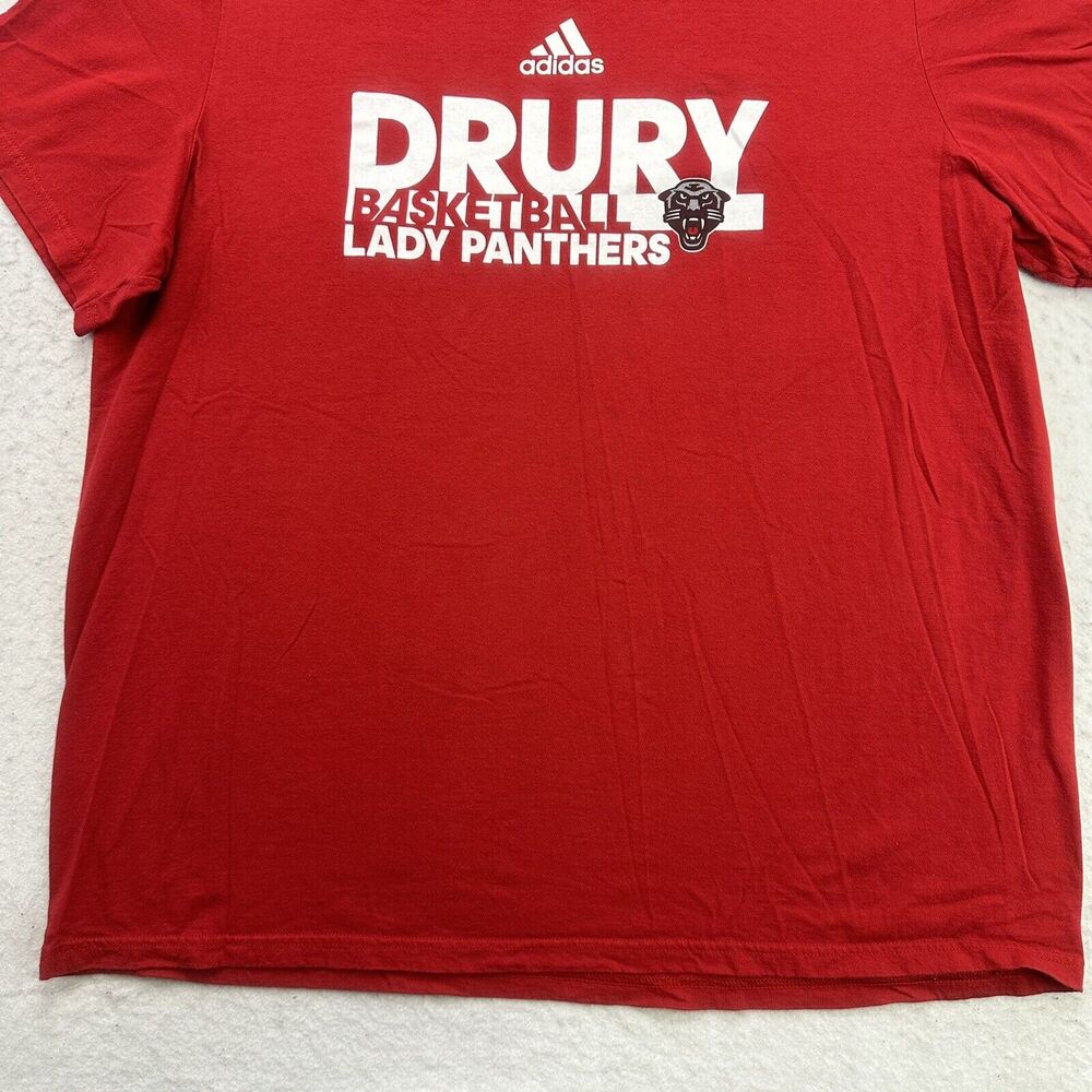 Adidas Drury Lady Panthers Shirt Adult 2XL Red Basketball Amplifier Tee - Picture 4 of 10